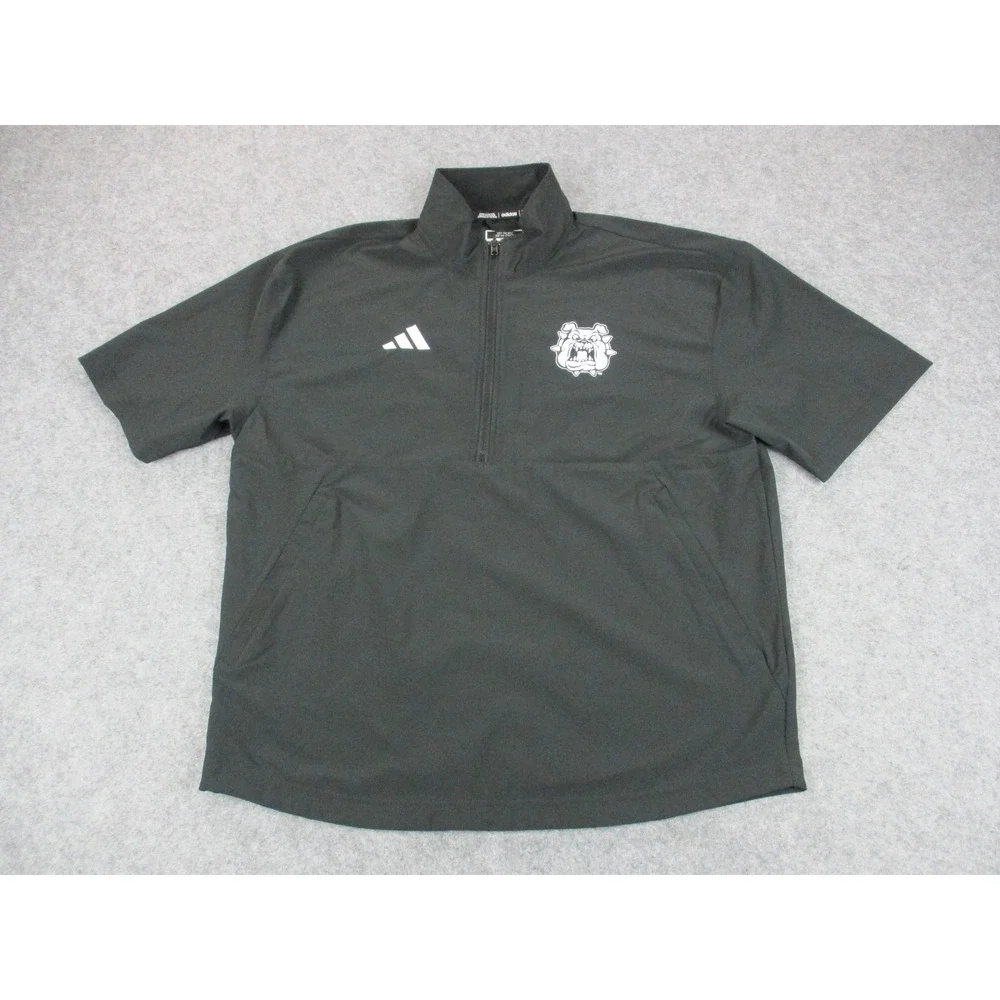 Fresno State Bulldogs Shirt Mens Small Black Adidas 1/4 Zip Pullover Windbreaker